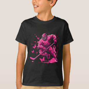 (on Ck) Ice Hockey Breast Cancer Awareness Player T-Shirt