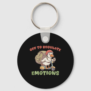 (on Ck) Off To Regulate Emotions Funny Goose Scoot Key Ring