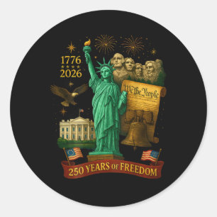 On Ck We The People 250 Years 1776-2026 250th Birt Classic Round Sticker