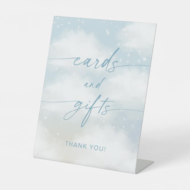 On Cloud 9 Cards And Gifts Vibrant Blue Pedestal Sign (Front)