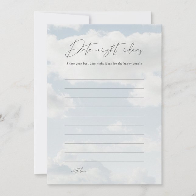 On Cloud 9 Date Night Ideas Invitation (Front)