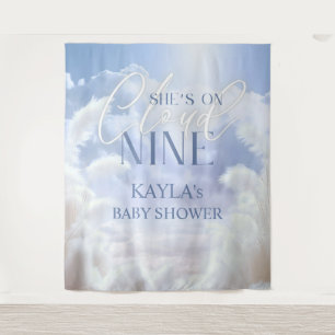 On Cloud 9 Nine Pampas Baby Shower Photobooth Tapestry