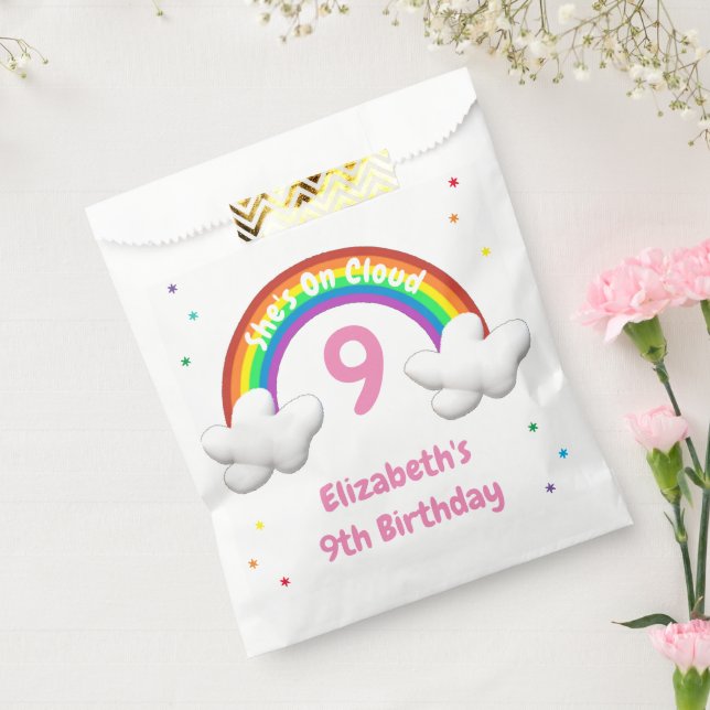 On Cloud 9! Rainbow Birthday Favour Bags (Sealed)