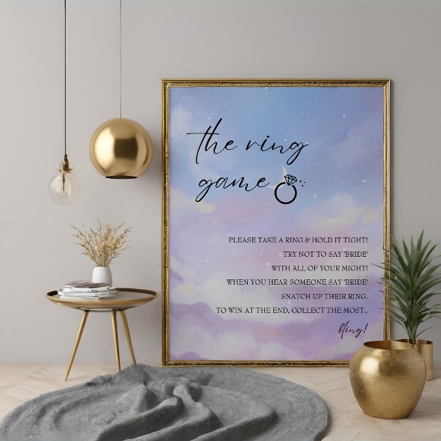 On Cloud 9 Ring Game Bridal Shower Game Sign (Creator Uploaded)