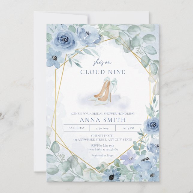 On cloud 9 Something Blue Invitation (Front)