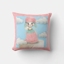 On Cloud 9 Vintage Mid-Century Pink Poodle Pillow