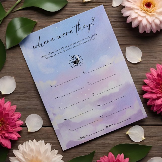 On Cloud 9 Where Were They Bridal Shower Game Flyer (Creator Uploaded)