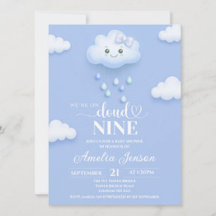 On Cloud Nine Baby Shower Invitations