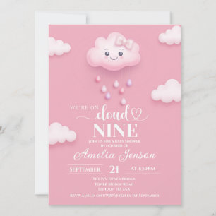 On Cloud Nine Baby Shower Invitations