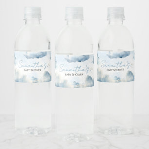On Cloud Nine Baby Shower Party Water Bottle Label