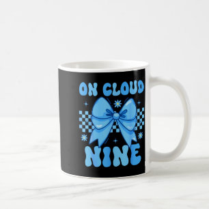 On Cloud Nine Bday 9th Birthday Girl Coquette Bow Coffee Mug