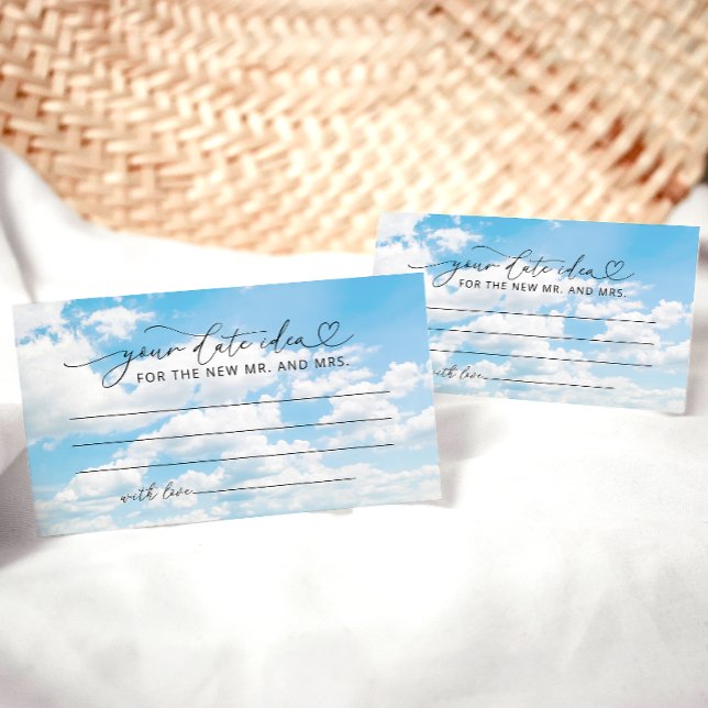 On Cloud Nine Bridal Shower Date Night Ideas Enclosure Card (Creator Uploaded)