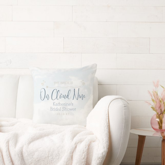 On Cloud Nine Chic Elegant Bridal Shower Party Cushion (Couch)