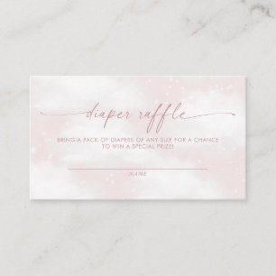 On Cloud Nine Dreamy Clouds Pink Diaper raffle Enclosure Card
