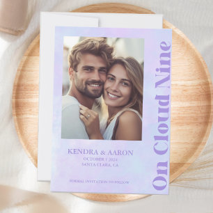 On Cloud Nine Modern Lavender Save The Date Invitation