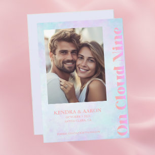 On Cloud Nine Modern Pastel Wedding Save The Date Invitation
