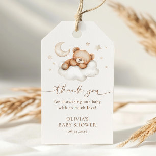 On Cloud Nine Neutral Teddy Bear Baby Shower Favor Gift Tags