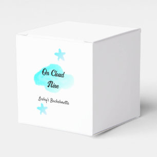 On Cloud nine pastel blue clouds star bachelorett Favour Box