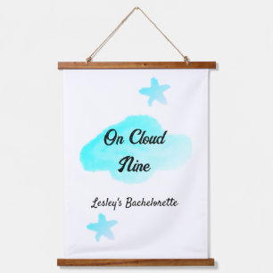 On Cloud nine pastel blue clouds star bachelorett Hanging Tapestry
