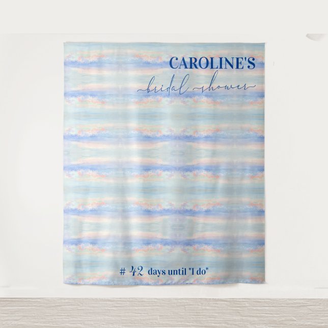 On Cloud Nine Pastel Bridal Shower Welcome Sign Tapestry (Front)