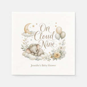 On Cloud Nine, Personalized Gender Neutral Elephan Napkin