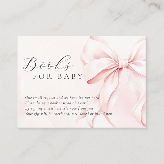 On cloud Nine Pink Baby Shower Books for Baby Enclosure Card (Front)