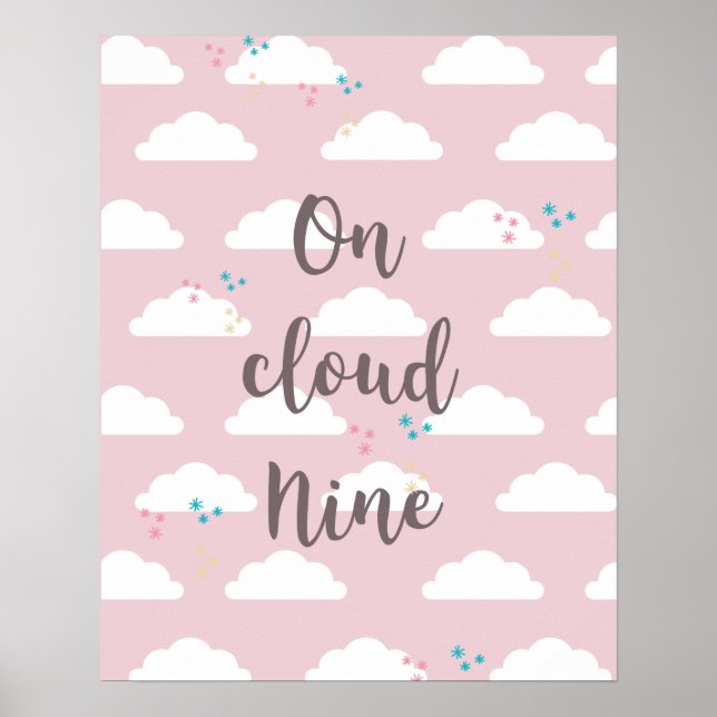 On Cloud Nine Typography Cloud Poster (Front)