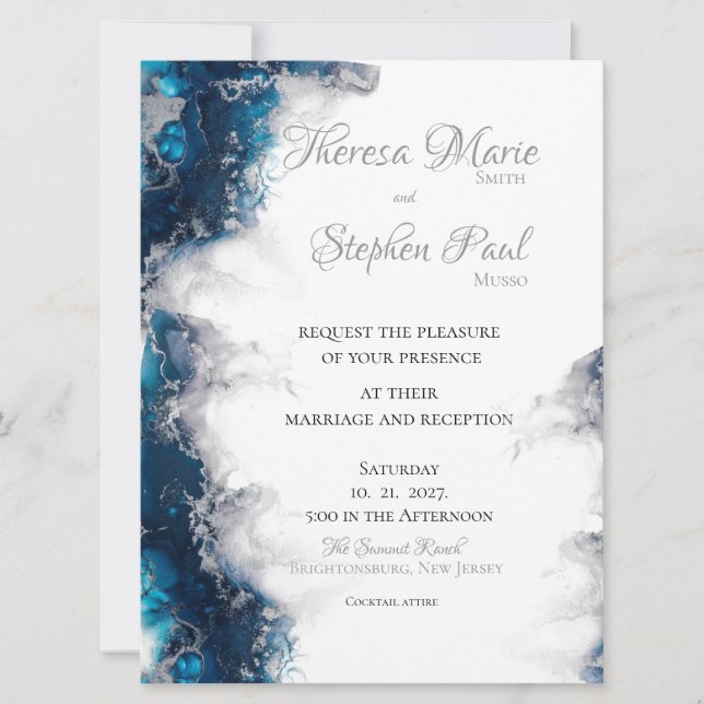 On Cloud Nine Wedding Invitation (Front)