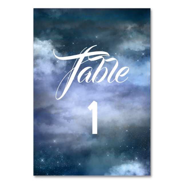 On Cloud Nine Wedding Table Number (Front)