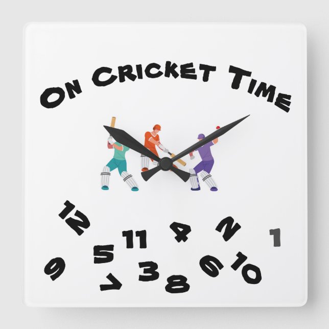 ON **CRICKET TIME** SPORTSMAN'S Acrylic Wall Clock (Front)