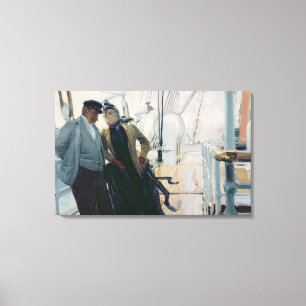 On Deck (oil on canvas) Canvas Print