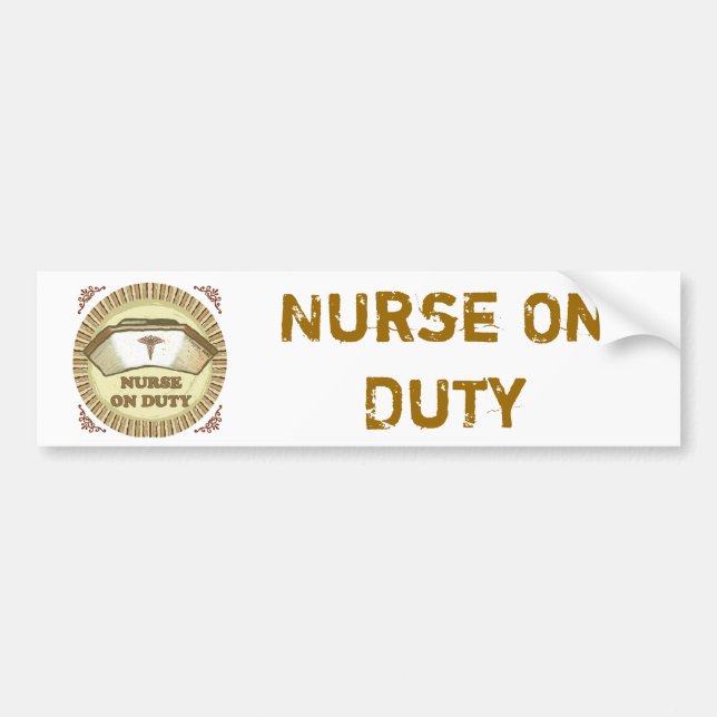 On Duty custom Nurse  bumper sticker (Front)