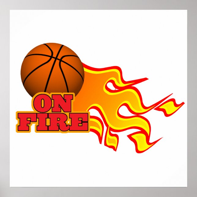 on fire basketball poster (Front)