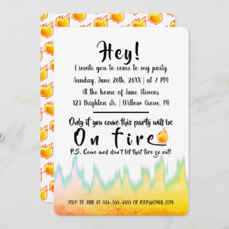 On Fire | Burning style Party Invitation