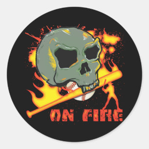ON FIRE CLASSIC ROUND STICKER