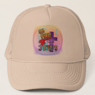 On Fire For Jesus    Trucker Hat