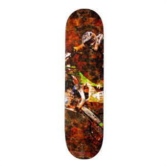 "On Fire" Freestyle Motocross Rider Skateboard