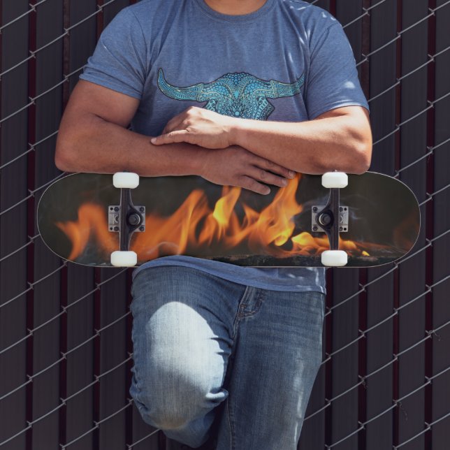 On Fire Hot Flames Skateboard Deck (Outdoor 3)