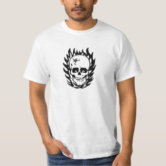 On Fire/Skull one shows off fire T-Shirt