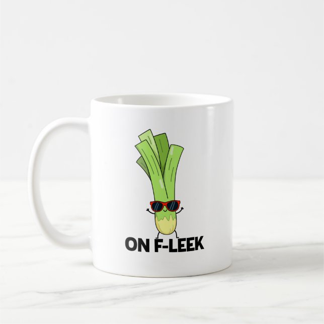 On Fleek Funny Veggie Leek Pun  Coffee Mug (Left)