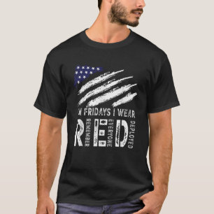 On Fridays I Wear Red USA Support American Troops T-Shirt