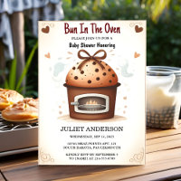 On Fun Retro Boho Cake Bun In The Oven Baby Shower