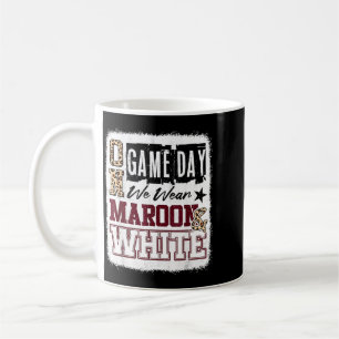 On Gameday Football Wear Maroon And White School Coffee Mug