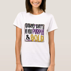 On Gameday Footll We Wear Purple And Gold School S T-Shirt