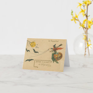 On Halloween Beware of Witchcraft Vintage Card