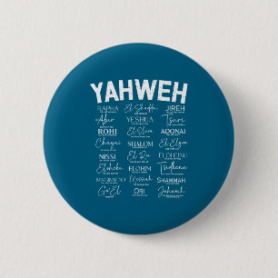 On Hebrew Names God Hebrew Jesus 6 Cm Round Badge
