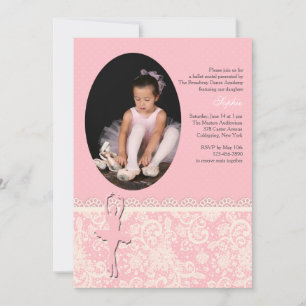 On Her Toes Ballet Photo Invitation