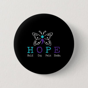 On Hope Semicolon Gift Suicide Prevention Awarenes 6 Cm Round Badge