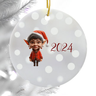 On It! Christmas Elf Ceramic Ornament