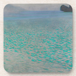 On Lake Attersee by Gustav Klimt, Vintage Fine Art Coaster